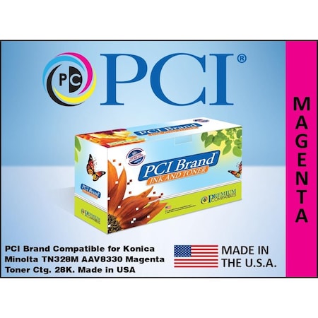 Pci Compatible for Konica Minolta TN328M AAV8330 Magenta Toner 28K Yield for BizHub C250i, C300i, C360i TN328M-PCI